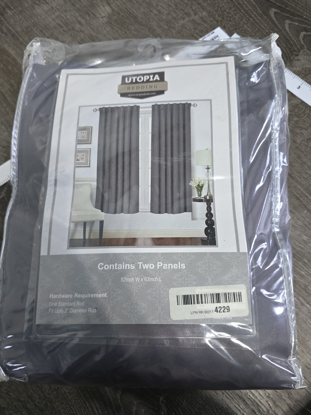 Utopia Bedding Gray Blackout Curtain Panels - Set of Two